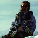 [Michele Vacchiano, with his Super Graphic, in the Italian Alps]